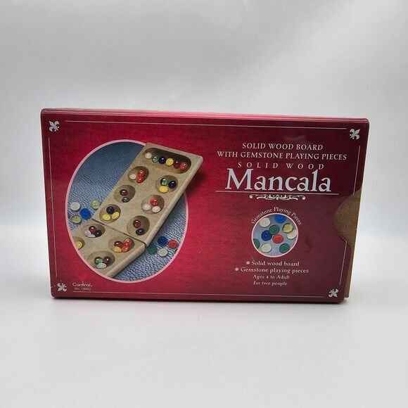 VTG Cardinal Solid Wood Board Mancala with 48 Gemstone Playing Pieces 18002 2000 - Picture 8 of 11